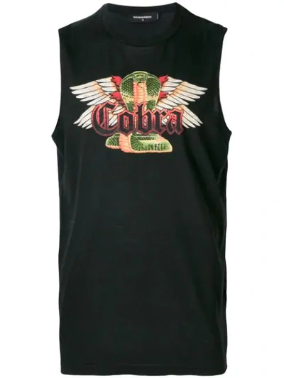 Shop Dsquared2 Trägershirt Mit "cobra"-print - Schwarz In Black
