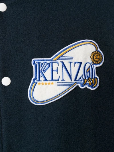 Shop Kenzo Tiger Mountain Varsity Jacket In Blue
