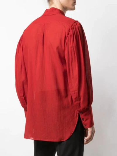 Shop Ann Demeulemeester Oversized Cuffs Shirt In Red