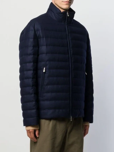 Shop Brunello Cucinelli Quilted Puffer Jacket In Blue