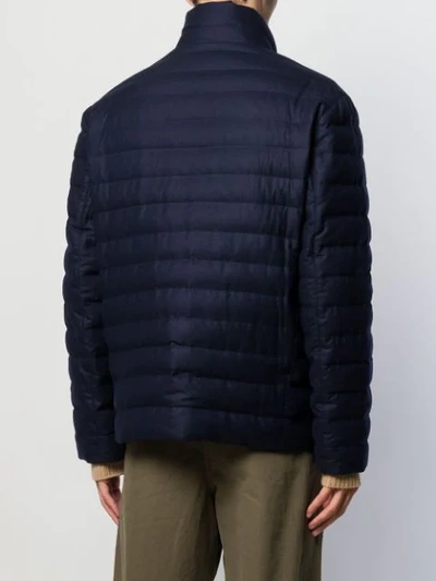 Shop Brunello Cucinelli Quilted Puffer Jacket In Blue