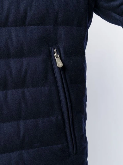 Shop Brunello Cucinelli Quilted Puffer Jacket In Blue