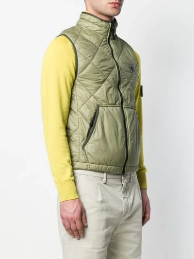 Shop Stone Island Quilted Gilet In Green