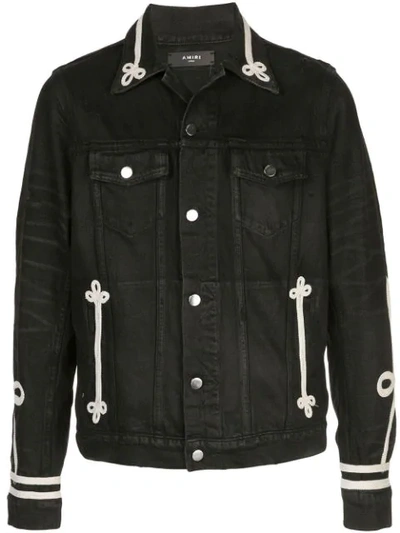 Shop Amiri Contrast Embroidered Jacket In Black