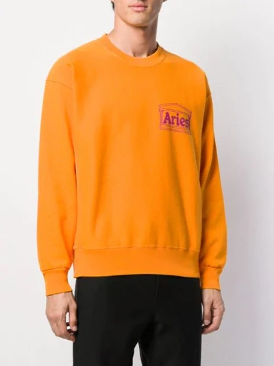 Shop Aries Temple Print Sweatshirt In Orange