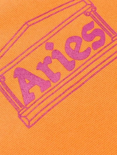 Shop Aries Temple Print Sweatshirt In Orange