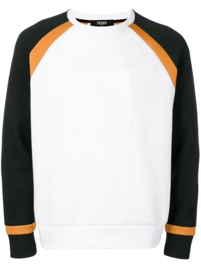 Shop Fendi Ff Panelled Sweatshirt In White