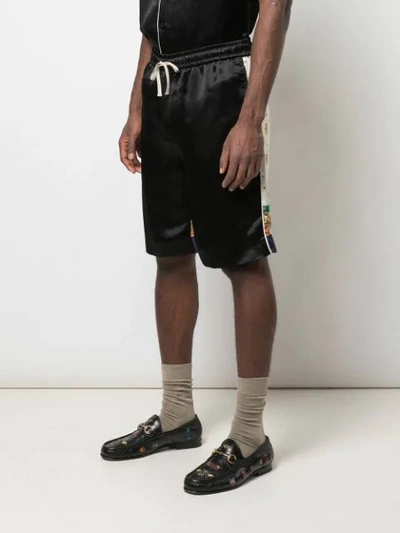 Shop Gucci Panelled Track Shorts In Black
