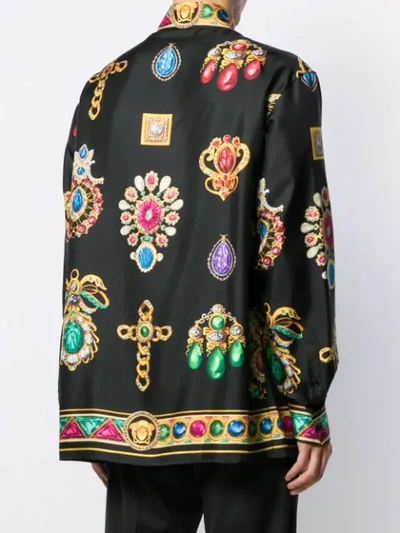 Shop Versace Jewel Printed Shirt In A72w Nero Multi