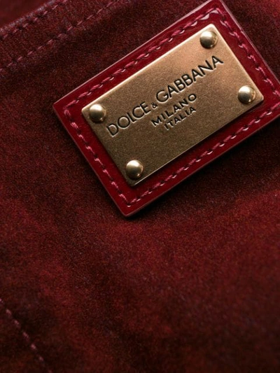 Shop Dolce & Gabbana Textured Straight-leg Trousers In Red