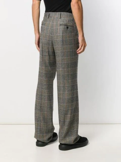 Shop Dolce & Gabbana Flared Check-print Tailored Trousers In Grey