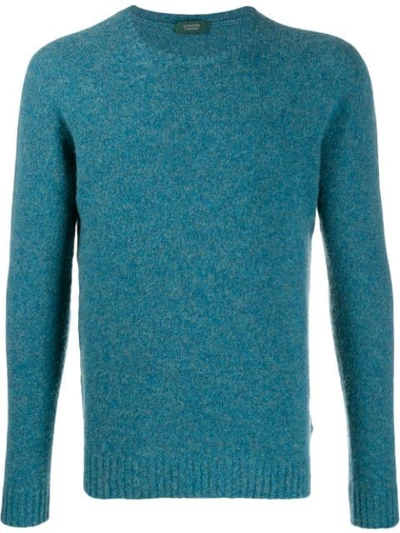 Shop Zanone Crewneck Jumper In Blue