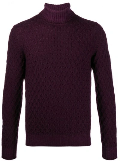 Shop Tagliatore Turtle Neck Jumper In Purple