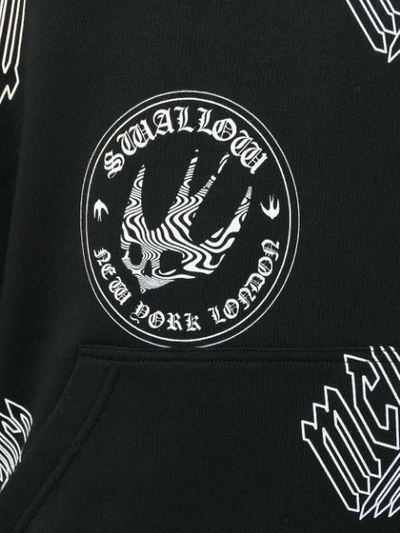 graphic logo swallow print hoodie