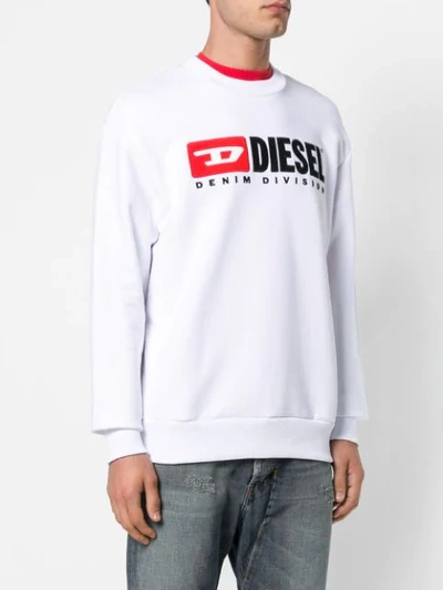 Shop Diesel Screw Division Sweatshirt - White