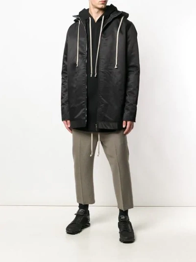 Shop Rick Owens Drkshdw Hooded Zipped Jacket - Black