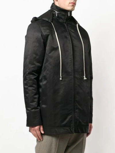 Shop Rick Owens Drkshdw Hooded Zipped Jacket - Black
