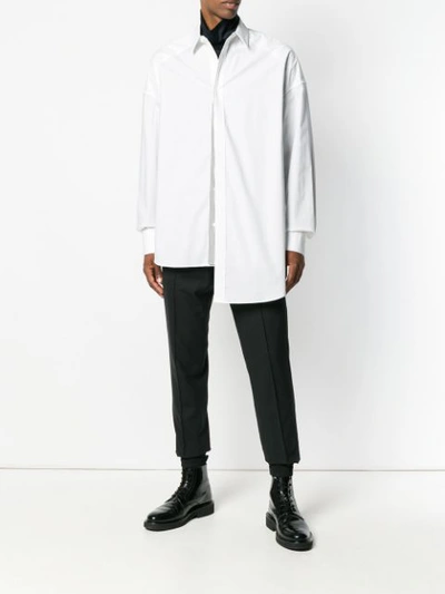 Shop Juunj Juun.j Asymmetric Poplin Shirt - White