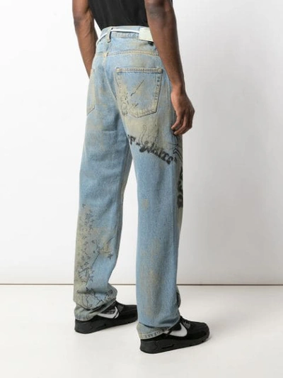 OFF-WHITE EXTREME BLEACH JEANS - 蓝色