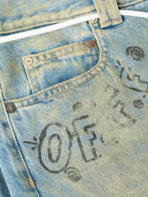 off white wizard jeans
