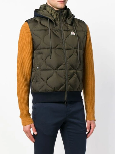 Shop Moncler Quilted Padded Vest - Green