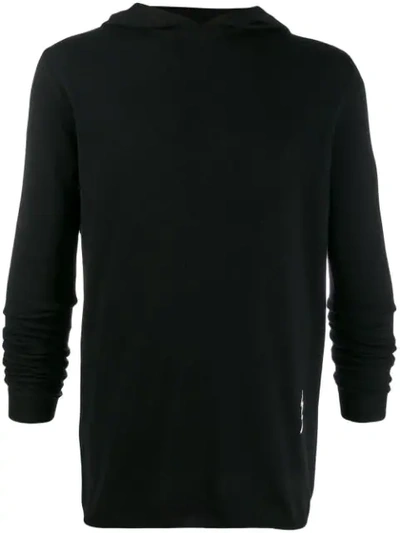 Shop Rick Owens Fine Knit Hoodie In Black