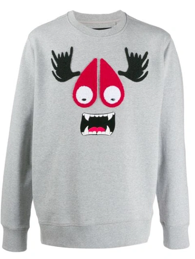 Shop Moose Knuckles Cartoon Print Sweatshirt In Grey