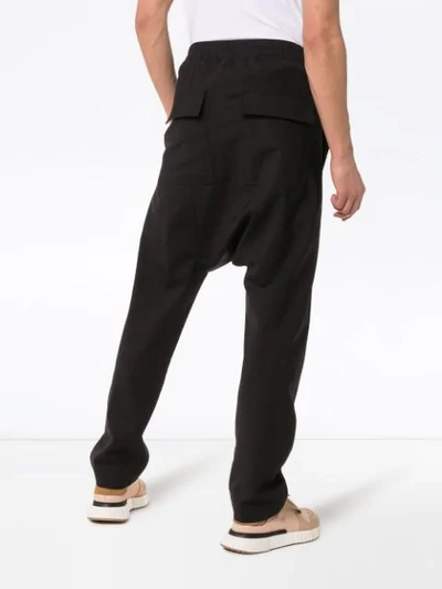 Shop Rick Owens Drop Crotch Loose Cuff Track Pants In Black