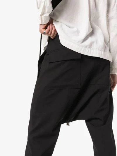 Shop Rick Owens Drop Crotch Loose Cuff Track Pants In Black