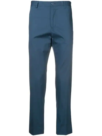Shop Dolce & Gabbana Contrast Side Panels Chinos In Blue