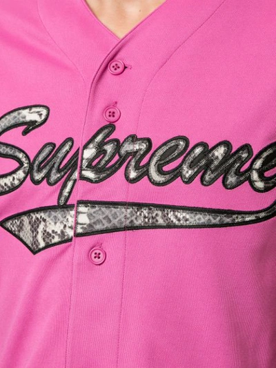 Shop Supreme Logo Baseball Jersey In Pink