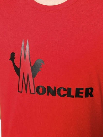 Shop Moncler Logo Print T-shirt In Red