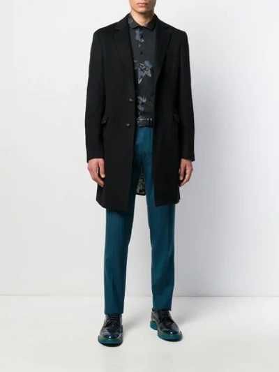 Shop Etro Tailored Straight Leg Trousers In Blue
