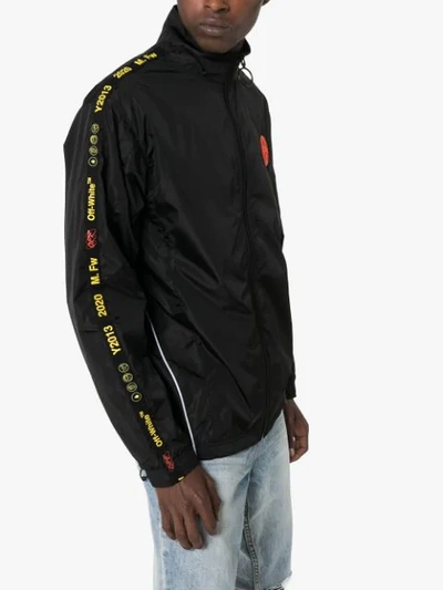 Shop Off-white Industrial-tape Zipped Track Jacket In Black