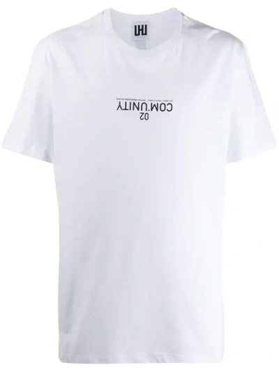 Shop Les Hommes Logo T-shirt In White