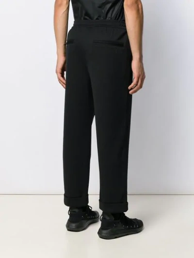 Shop Y-3 Drawstring Waist Trousers In Black