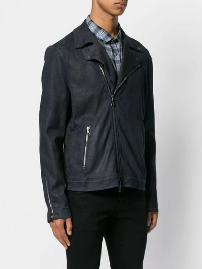 Shop John Varvatos Biker Jacket In Blue