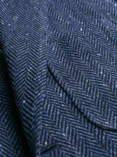 Shop Brunello Cucinelli Regular-fit Chevron Blazer In Blue