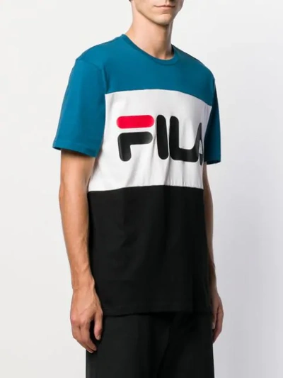 Shop Fila Day Colour-block T-shirt In Blue
