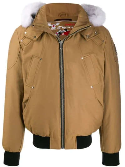 Shop Moose Knuckles Fox Fur Hooded Jacket In Neutrals
