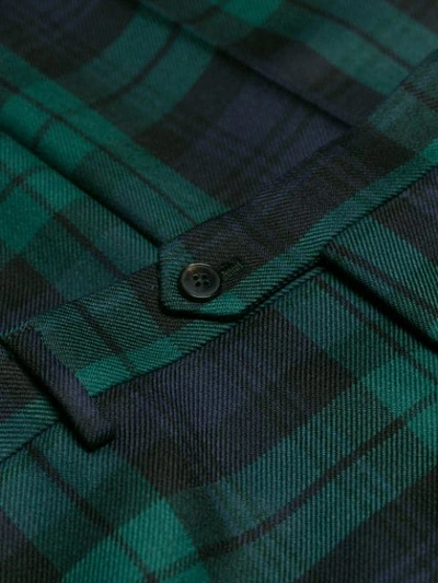 Shop Valentino Tartan Trousers In Green