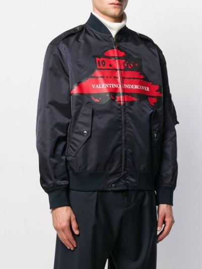 Shop Valentino X Undercover Ufo Bomber Jacket In Blue