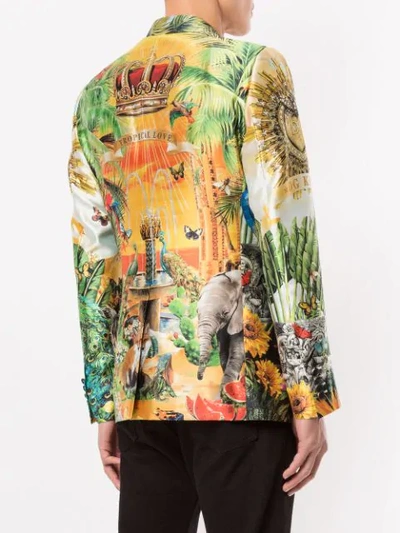 Shop Dolce & Gabbana Tropical King Print Blazer In Multicolour