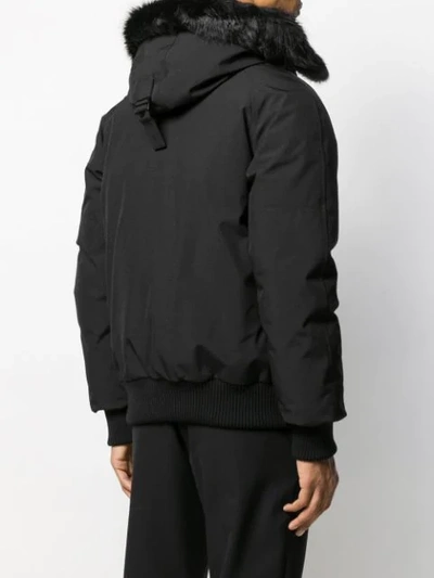 Shop Kenzo Padded Zip-up Hooded Jacket In Black