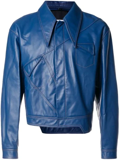 Shop Pihakapi Asymmetric Fitted Jacket - Blue