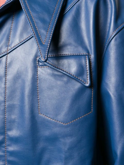 Shop Pihakapi Asymmetric Fitted Jacket - Blue