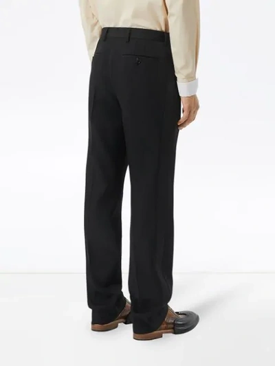 Shop Burberry Classic Fit Wool Tailored Trousers In Black
