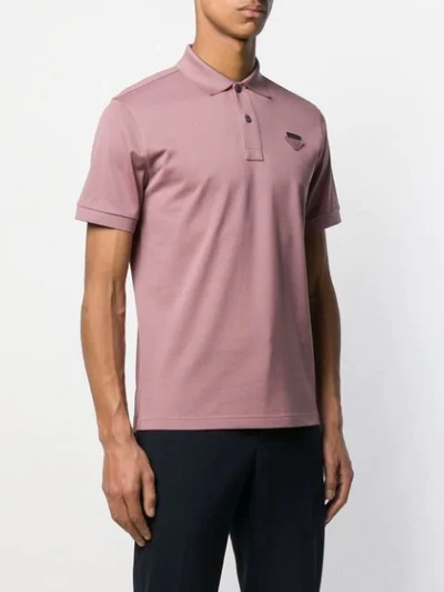 Shop Prada Chest Logo Polo Shirt In Pink