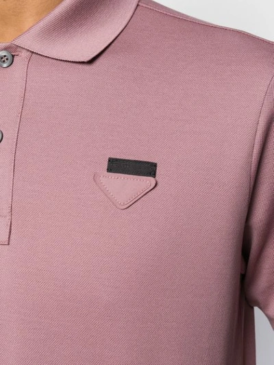 Shop Prada Chest Logo Polo Shirt In Pink