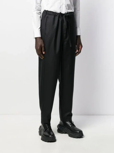 Shop Comme Des Garçons Homme Deux High Waisted Trousers In Black